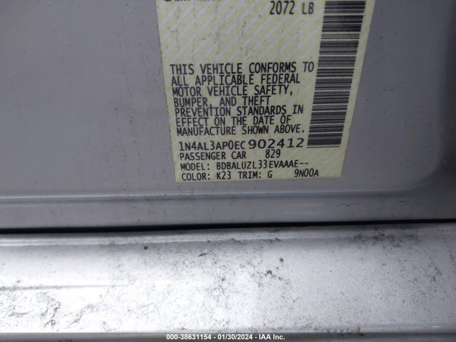 2014 NISSAN ALTIMA 2.5 SV VIN: 1N4AL3AP0EC902412