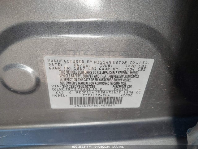Nissan Versa Note S (sr)/s Plus/sl/sr/sv 2016 3N1CE2CP8GL407289 Image 9