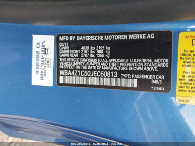 WBA4Z1C50JEC60813 BMW 430I