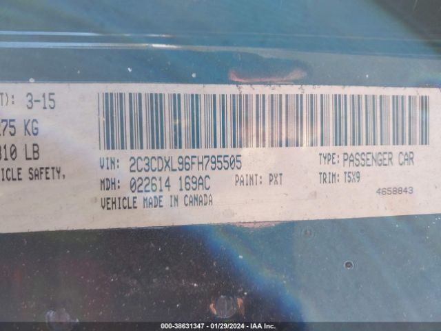 2C3CDXL96FH795505 Dodge Charger Srt Hellcat