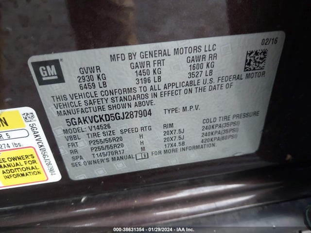 5GAKVCKD5GJ287904 Buick Enclave Premium