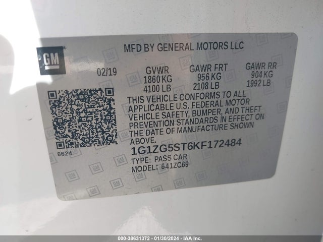 Chevrolet MALIBU RS 2019 1G1ZG5ST6KF172484 Image 8