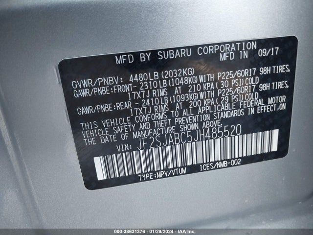 Subaru Forester 2.5i 2018 JF2SJABC5JH485520 Image 9