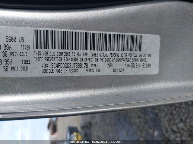 Dodge Journey Crossroad Awd 2018 3C4PDDGG3JT388178 Image 9