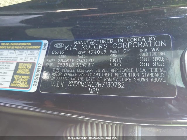 KIA Sportage Lx 2017 KNDPMCAC2H7130782 Image 9