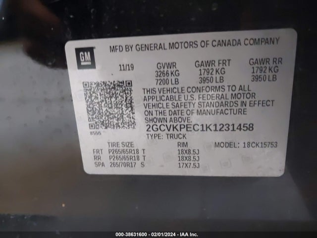 Chevrolet Silverado 1500 Ld Lt 2019 2GCVKPEC1K1231458 Image 9