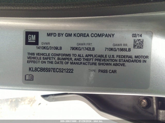 Chevrolet Spark Ls Auto 2014 KL8CB6S97EC521222 Image 9