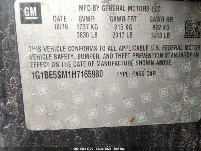 Chevrolet Cruze Lt Auto 2017 1G1BE5SM1H7165980 Image 9