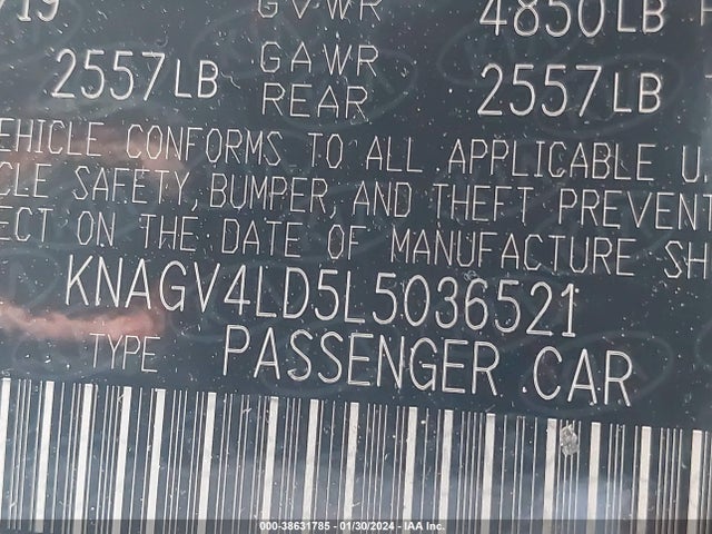 KIA Optima Plug-in Hybrid Ex 2020 KNAGV4LD5L5036521 Image 9