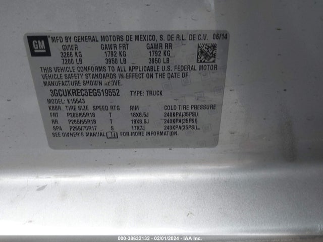 Chevrolet Silverado 1500 1lt 2014 3GCUKREC5EG519552 Image 9