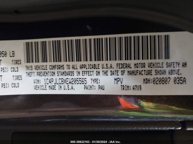 1C4PJLCBXEW205565 Jeep Cherokee Latitude