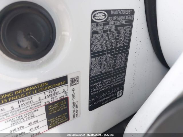 SALYU2EE2LA256171 Land Rover Range Rover Velar Svautobiography Dynamic