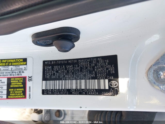 Toyota COROLLA L 2017 2T1BURHE7HC755973 Image 9