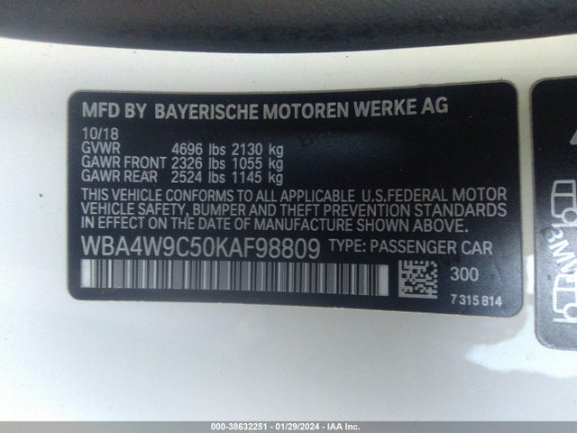 WBA4W9C50KAF98809 BMW 440i Xdrive