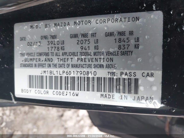2013 MAZDA MAZDA3 I TOURING VIN: JM1BL1LP6D1790810