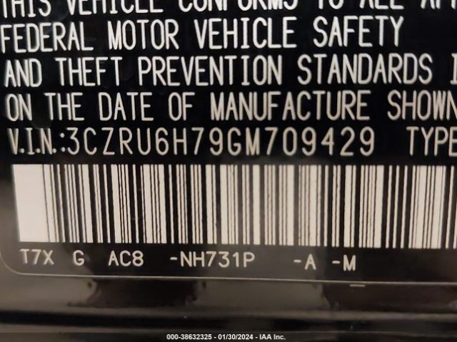 3CZRU6H79GM709429 Honda Hr-v Ex-l