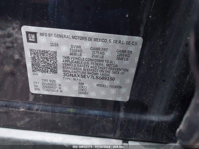 Chevrolet Equinox Awd Ls 2020 3GNAXSEV7LS589150 Image 9