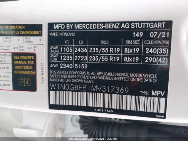 W1N0G8EB1MV317369 Mercedes-Benz Glc 300 4matic Suv