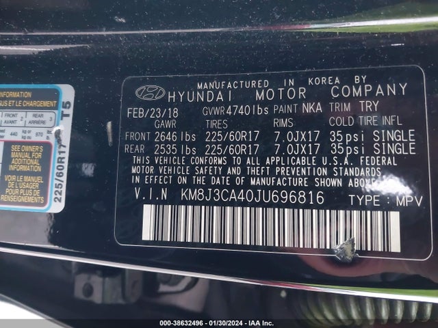Hyundai TUCSON SEL 2018 KM8J3CA40JU696816 Image 9