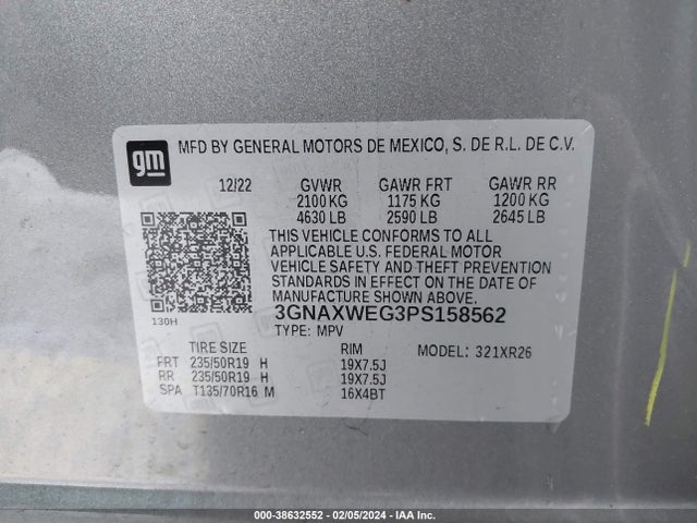 Chevrolet Equinox Awd Rs 2023 3GNAXWEG3PS158562 Image 9