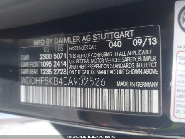 Mercedes-Benz E 350 2014 WDDHF5KB4EA902526 Image 9