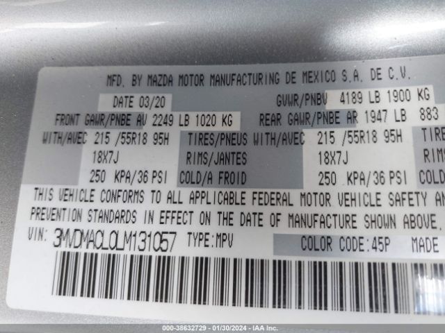 3MVDMACL0LM131057 Mazda Cx-30 Select Package