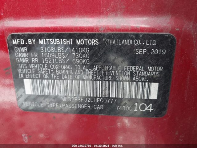 ML32F3FJ2LHF00777 Mitsubishi Mirage G4 Es