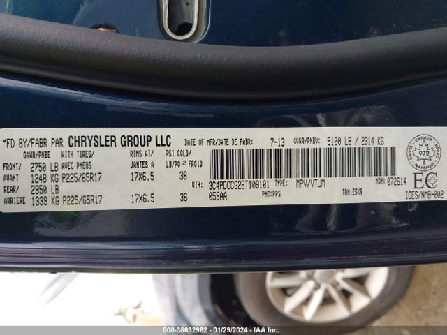 Dodge Journey Sxt 2014 3C4PDCCG2ET109101 Image 9