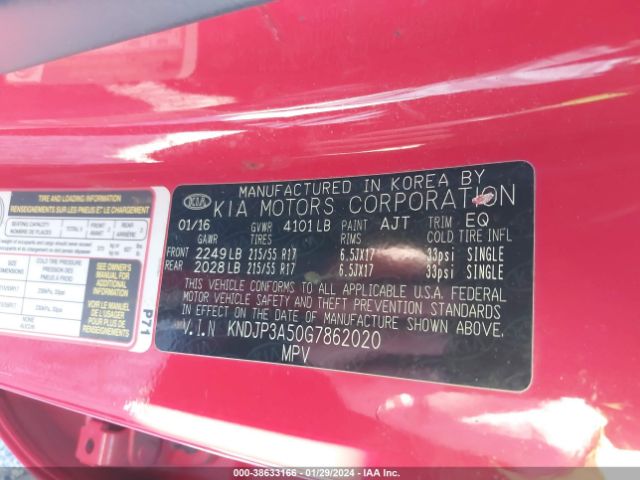 KNDJP3A50G7862020 KIA SOUL +