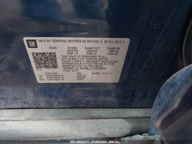 Chevrolet Trax Fwd Lt 2020 3GNCJLSB9LL247624 Image 9