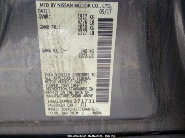 1N4AL3AP9HC271731 Nissan Altima 2.5 Sr