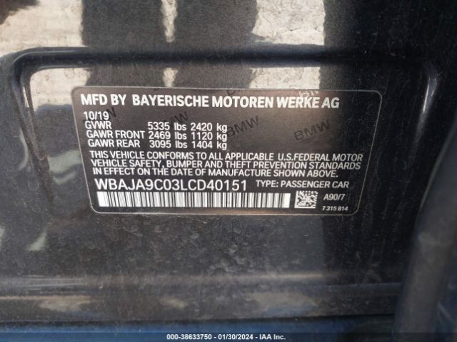 WBAJA9C03LCD40151 BMW 530e Iperformance
