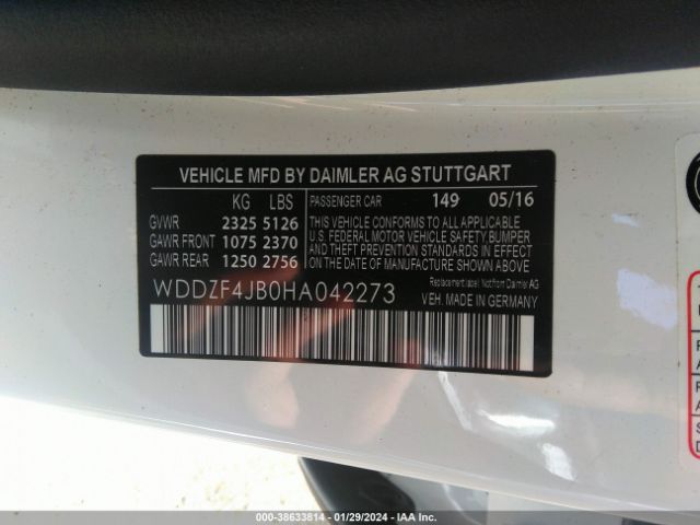 WDDZF4JB0HA042273 Mercedes-Benz E 300