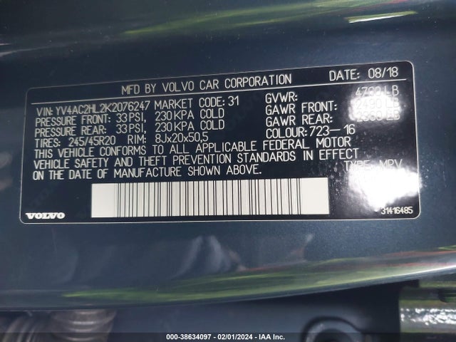 Volvo Xc40 T4 Inscription 2019 YV4AC2HL2K2076247 Image 9