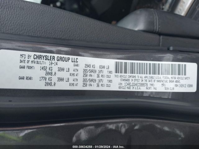 2014 DODGE DURANGO 1C4RDJDG4EC599578 Photo 8