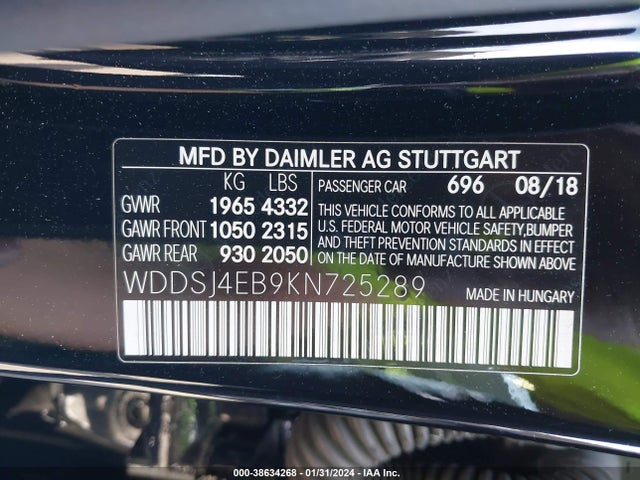 Mercedes-Benz CLA 250 2019 WDDSJ4EB9KN725289 Image 9