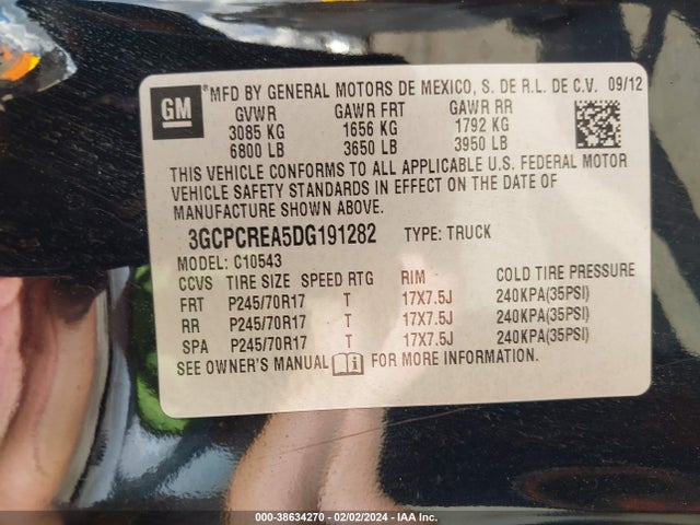 2013 CHEVROLET SILVERADO 1500 LS VIN: 3GCPCREA5DG191282