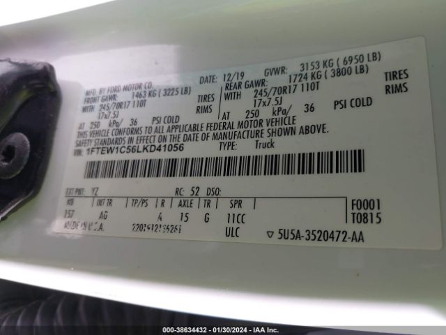 1FTEW1C56LKD41056 Ford F-150 Xl