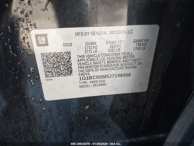 Chevrolet Cruze Ls Auto 2018 1G1BC5SM5J7198458 Image 9
