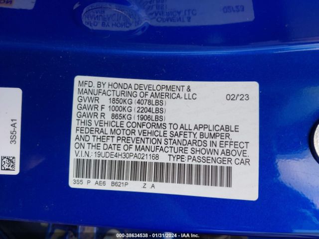19UDE4H30PA021168 Acura Integra A-spec Package