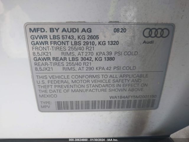 2021 AUDI SQ5 WA1B4AFY5M2001150 Photo 8