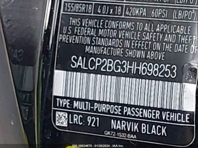 SALCP2BG3HH698253 Land Rover Discovery Sport Se