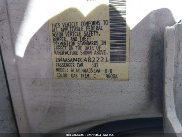 1N4AA5AP4EC482221 Nissan Maxima 3.5 Sv