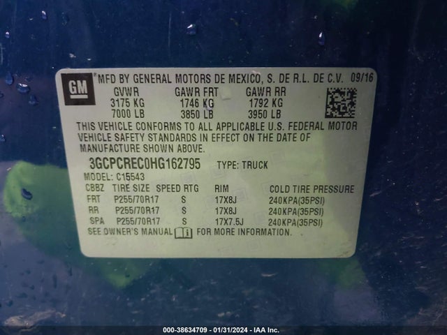 Chevrolet Silverado 1500 1lt 2017 3GCPCREC0HG162795 Image 9