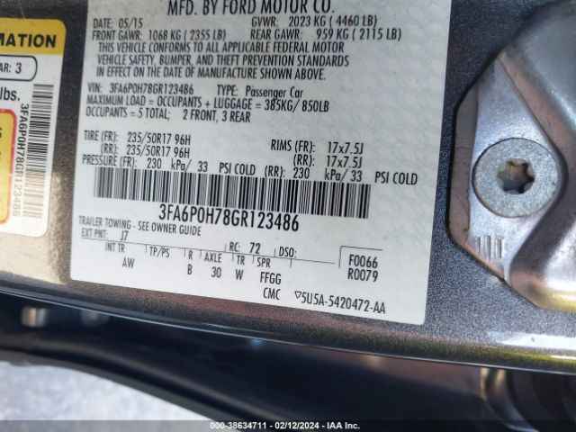 3FA6P0H78GR123486 Ford FUSION SE