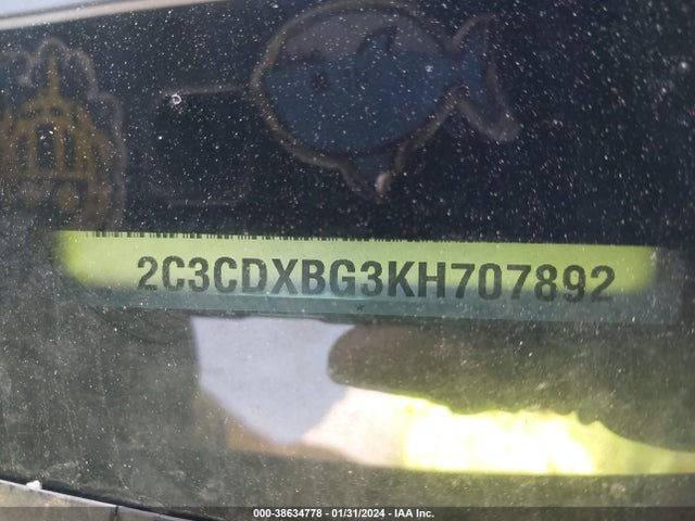 2C3CDXBG3KH707892 Dodge Charger Sxt Rwd