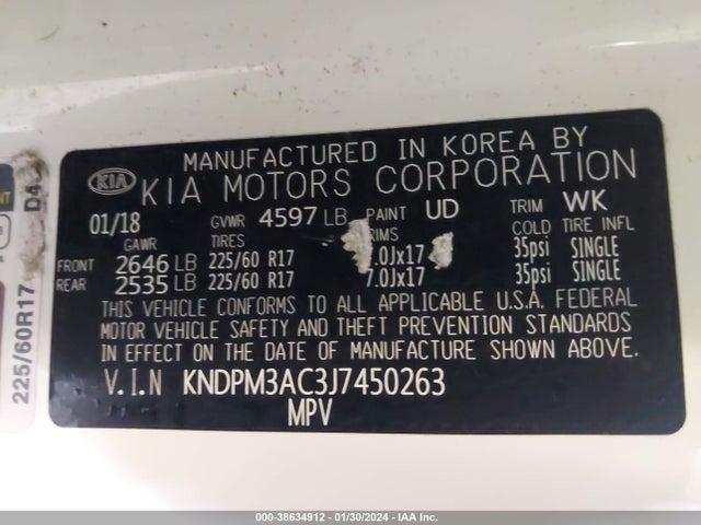 KIA Sportage Lx 2018 KNDPM3AC3J7450263 Image 9
