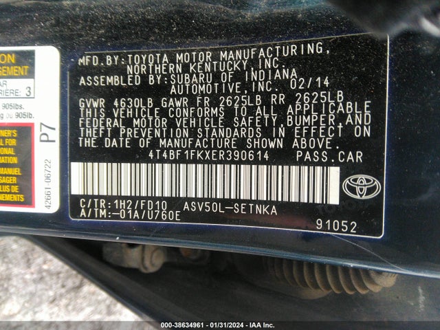 Toyota CAMRY LE 2014 4T4BF1FKXER390614 Image 9
