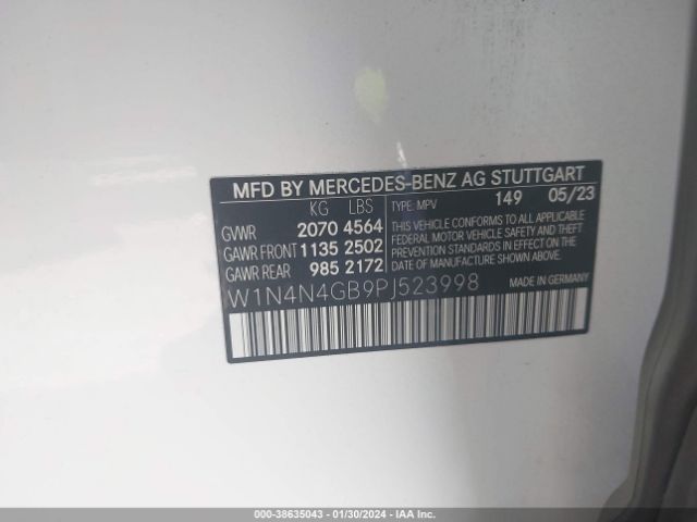 W1N4N4GB9PJ523998 Mercedes-Benz GLA 250