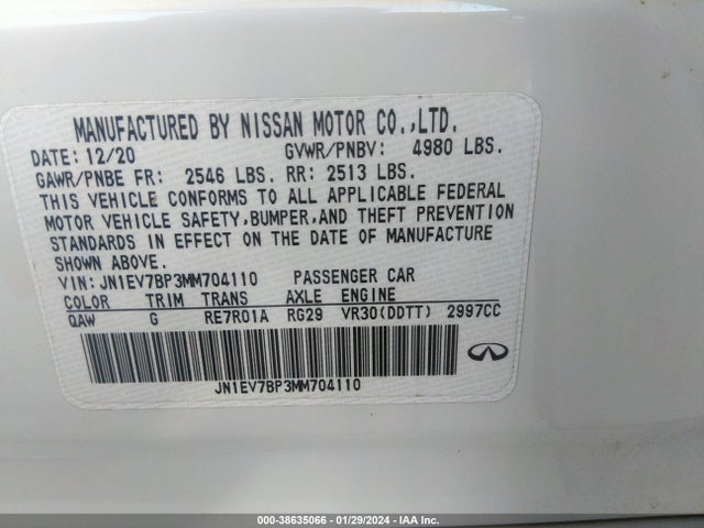 Infiniti Q50 LUXE 2021 JN1EV7BP3MM704110 Image 9